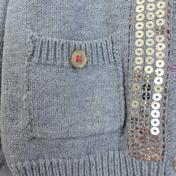 Tahari Button Up Cardigan Sweater in grey and pink size 18 months - Picture 8 of 13